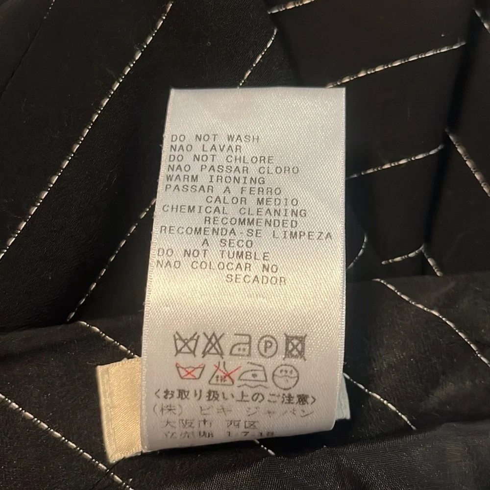 Mondi Vintage Wool Black with White Pinstripe A-Line Skirt Size 42EU, 6/8US